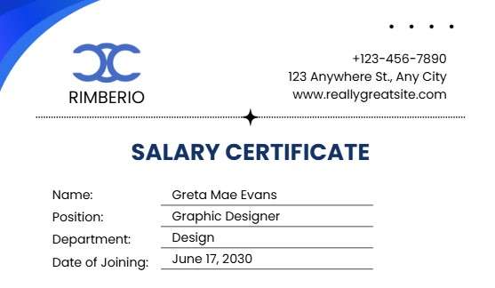 Salary Certificate Translation1