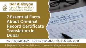 Criminal Record Certificate Translation in Dubai