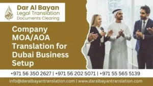 Company MOA AOA Translation for Dubai Business Setup